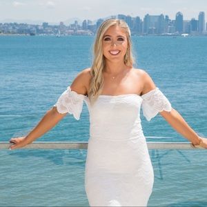 White Lace Midi Dress